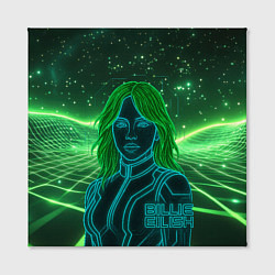 Холст квадратный Билли Айлиш из неона, цвет: 3D-принт — фото 2