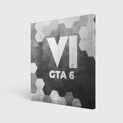 Холст квадратный GTA 6 - grey gradient, цвет: 3D-принт