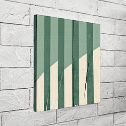 Холст квадратный Зеленые полосы, цвет: 3D-принт — фото 2