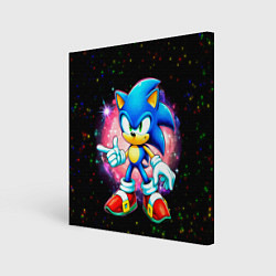 Холст квадратный Sonic in space, цвет: 3D-принт