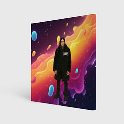 Холст квадратный Bones во весь рост в черной одежде, цвет: 3D-принт