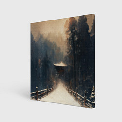 Холст квадратный Дорога к Японскому храму, цвет: 3D-принт
