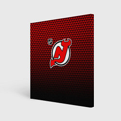 Картина квадратная Нью Джерси Девилз - красный градиент