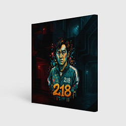 Картина квадратная Игра в кальмара игрок 218 граффити