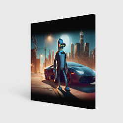 Картина квадратная Бендер с пистолетом - Нью-Йоркская мафия