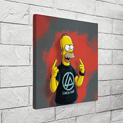 Холст квадратный Гомер в футболке Linkin Park, цвет: 3D-принт — фото 2