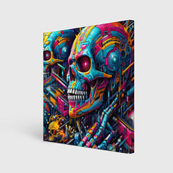 Картина квадратная Cyber skull - pattern