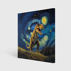 Картина квадратная Звездная ночь - Тираннозавр
