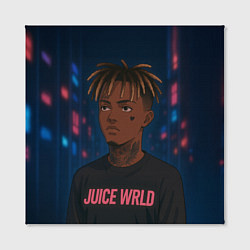Холст квадратный Juice WRLD - Неоновый аниме арт, цвет: 3D-принт — фото 2