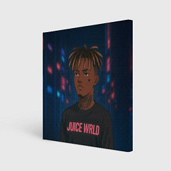 Картина квадратная Juice WRLD - Неоновый аниме арт