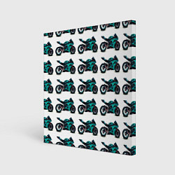 Картина квадратная Motorbike light blue