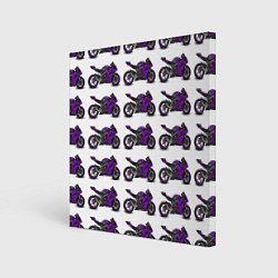 Картина квадратная Motorcycle purple