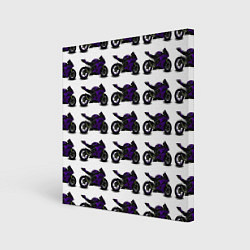 Картина квадратная The motorcycle is dark purple