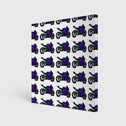 Холст квадратный Motorcycle purple gloss, цвет: 3D-принт