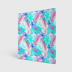 Холст квадратный Palm blue light blue, цвет: 3D-принт