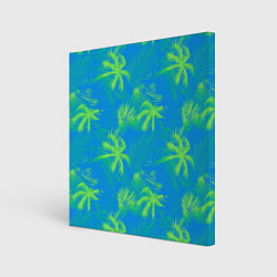 Картина квадратная Palm light green light blue