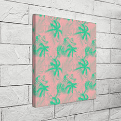 Холст квадратный Palm turquoise pink, цвет: 3D-принт — фото 2
