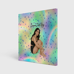 Холст квадратный Lana Del Rey сидит обняв колени, цвет: 3D-принт