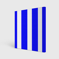 Холст квадратный Color white blue line, цвет: 3D-принт