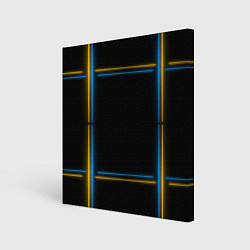 Картина квадратная Neon yellow light blue