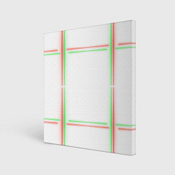 Холст квадратный Neon light green red, цвет: 3D-принт