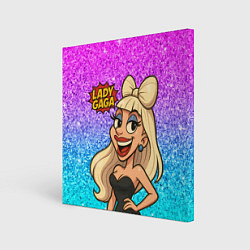 Холст квадратный Леди Гага мультяшная, цвет: 3D-принт