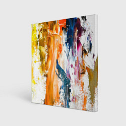 Картина квадратная Разноцветные мазки кисти на палитре художника