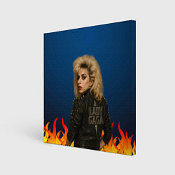 Холст квадратный Леди Гага байкер, цвет: 3D-принт