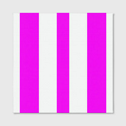 Холст квадратный Color white pink lines, цвет: 3D-принт — фото 2