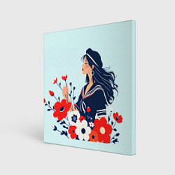 Холст квадратный Девушка моряка, цвет: 3D-принт