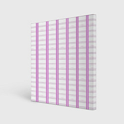 Картина квадратная Color white cage pink line