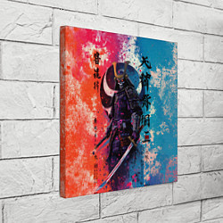 Холст квадратный Призрачный самурай - краски, цвет: 3D-принт — фото 2