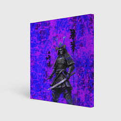 Картина квадратная Призрак самурай - неоновые краски