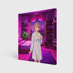 Картина квадратная Дандадан Сиратори Айра с кофе