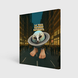 Холст квадратный La Vaca Saturno Saturnita мем, цвет: 3D-принт