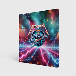 Картина квадратная Гитарист Бендер рок группы Футурама