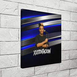Холст квадратный XXXTentacion с микрофоном довольный, цвет: 3D-принт — фото 2
