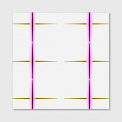 Холст квадратный Color white pink yellow stripes, цвет: 3D-принт — фото 2