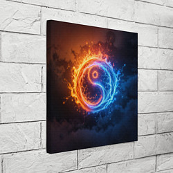 Холст квадратный Инь ян огонь и лёд, цвет: 3D-принт — фото 2