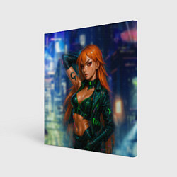 Холст квадратный Нами киберпанк реализм, цвет: 3D-принт