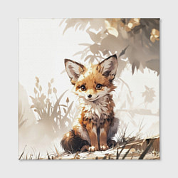 Холст квадратный Юный лисёнок, цвет: 3D-принт — фото 2
