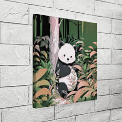 Холст квадратный Панда в лесу, цвет: 3D-принт — фото 2