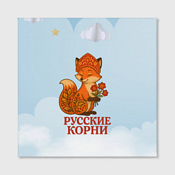 Холст квадратный Русская душа - лисица, цвет: 3D-принт — фото 2