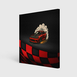 Картина квадратная Дрифт авто с облаком дыма