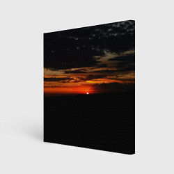 Картина квадратная Закат на плато