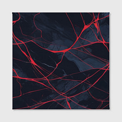 Холст квадратный Мраморные узоры из переплетений красных линий, цвет: 3D-принт — фото 2