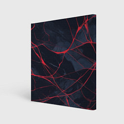Картина квадратная Мраморные узоры из переплетений красных линий