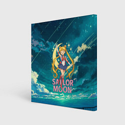 Холст квадратный Sailor Moon на фоне неба, цвет: 3D-принт