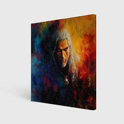 Холст квадратный Ведьмак масляными красками, цвет: 3D-принт