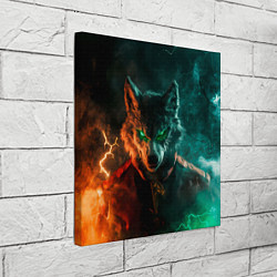 Холст квадратный Мифический волк в молниях, цвет: 3D-принт — фото 2
